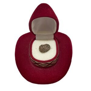 Vintage Cowboy Hat Earring Box with Small Half Inch Chunk of Pyrite Inside